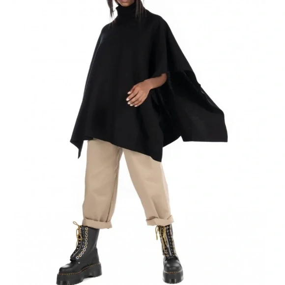 BOSS HUGO BOSS Leandra Virgin Wool Poncho - Picture 1 of 6